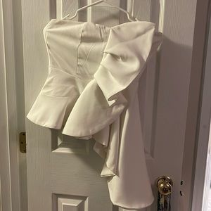 Do + Be strapless white tank with exaggerated side - Size M